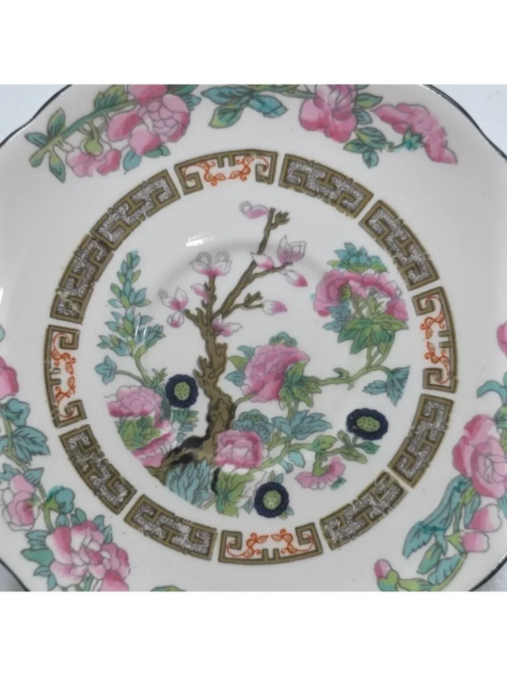 Grosvenor Bone China Indian Tree Demitasse Cup & Saucer Set Made In England 50's